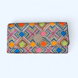 Kipling Colorful Geometric Women's Clutch